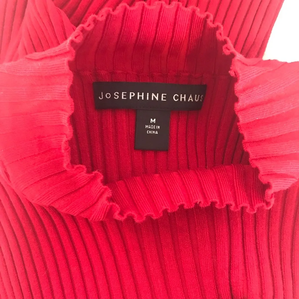 Josephine Chaus sleeveless Red ribbed top size M